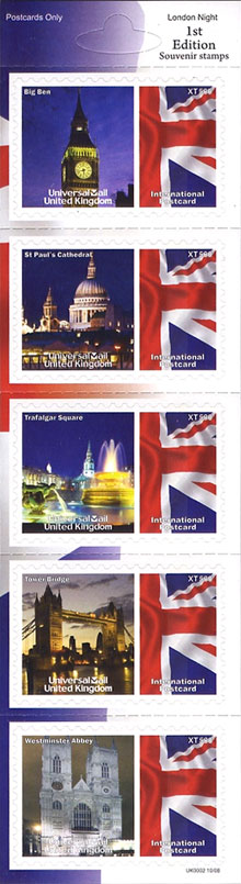UniversalMail UK stamp sheet London Night.