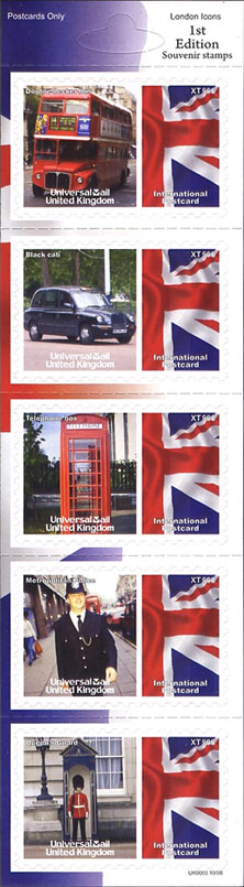 UniversalMail UK stamp sheet London Icons.