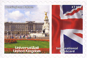 UniversalMail UK Postcard stamp Oct 2008: Buckingham Palace.