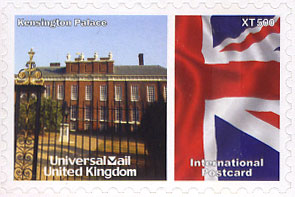 UniversalMail UK Postcard stamp Oct 2008: Kensington Palace.