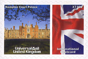 UniversalMail UK Postcard stamp Oct 2008: Hampton Court Palace.