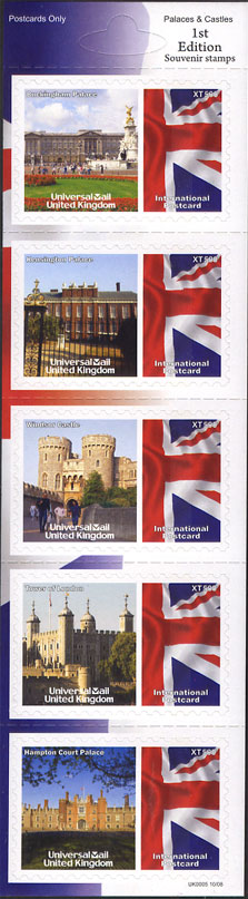 UniversalMail UK stamp sheet Palaces and Castles.