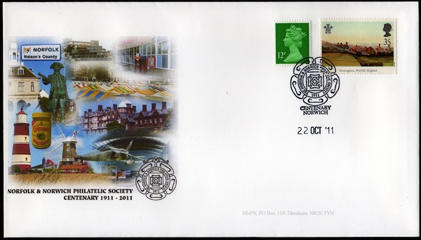 NNPS Centenary Commemorative Cover - Prince of Wales Dersingham Stamp.