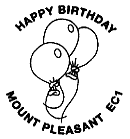 postmark illustrated with balloons.
