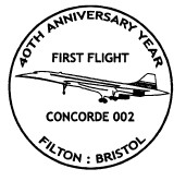 Postmark showing Concorde supersonic airliner.