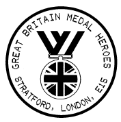 Postmark showing medal on ribbon.