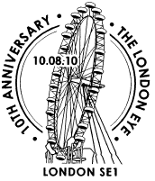 Postmark showing the London Eye.